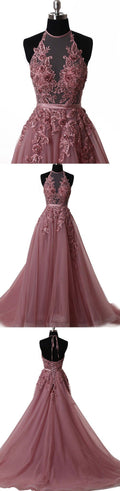 Robe de bal longue en tulle et dentelle élégante, robe de soirée en dentelle S5098