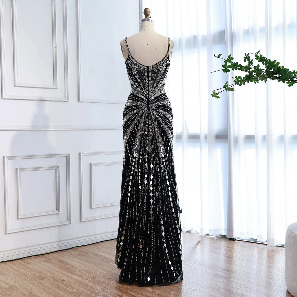 Luxury Nude Corset Beaded Mermaid Evening Dress LA72803A
