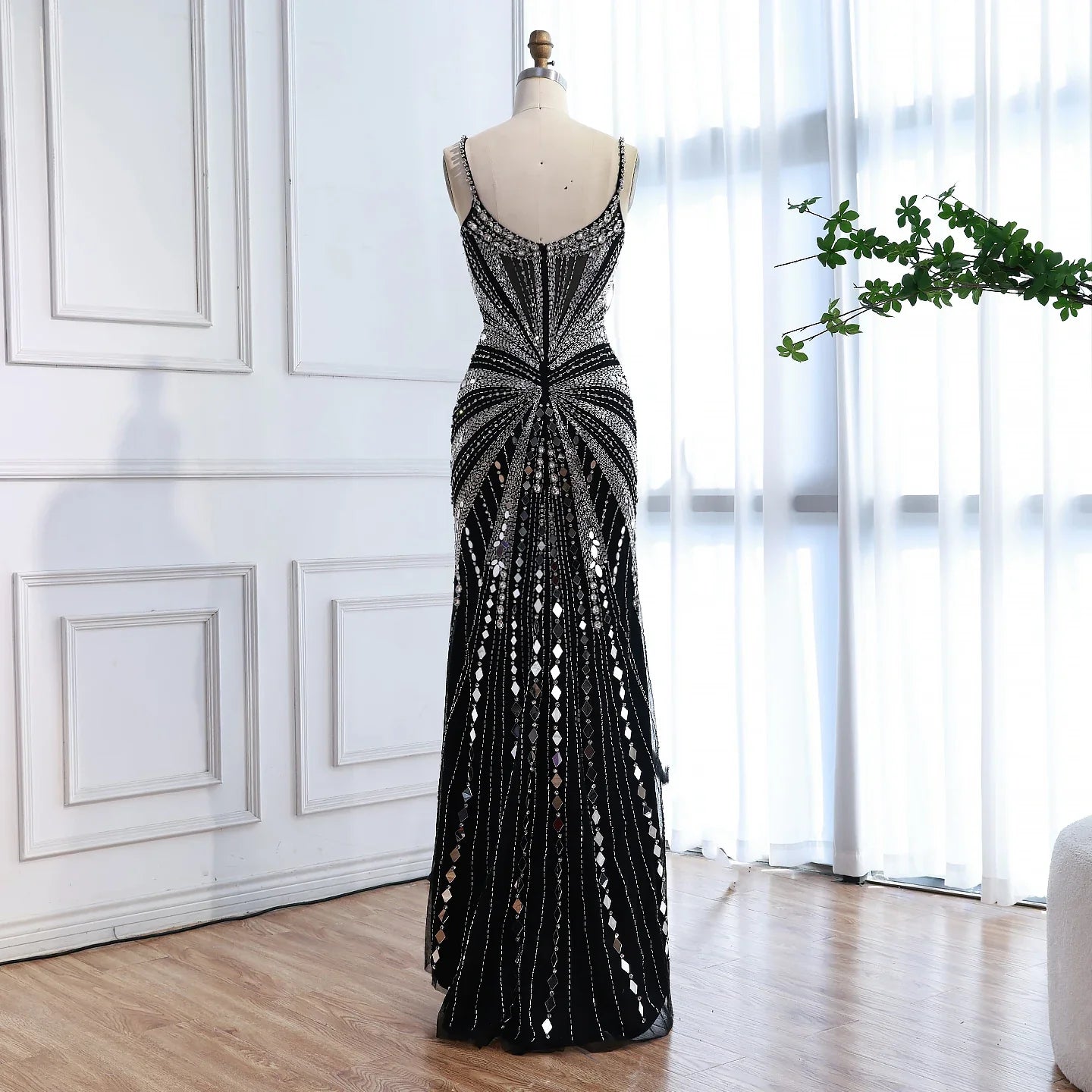 Luxury Nude Corset Beaded Mermaid Evening Dress LA72803A