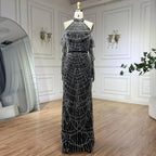 Dubai Arabia Luxury Evening Dresses Gowns 2025 for Women Nude Mermaid With Gloves for Wedding Parties LA72032A
