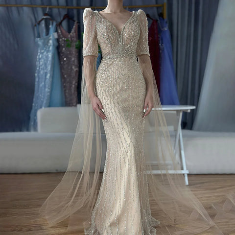 Vestido de noche de sirena fucsia de lujo para ocasiones formales LA72774 