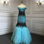 Dubai Pink Sexy Mermaid Evening Dresses Design Luxury Crystal Feathers Sleeveless Formal Gowns 2025 LA70242
