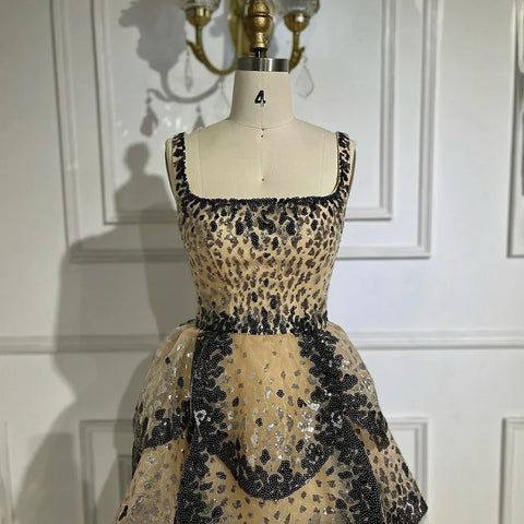 Robe de soirée luxueuse à volants et sequins scintillants, style robe de bal, LA72505 