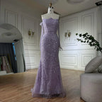 Luxury Pearls Green Mermaid Evening Dress with Gloves LA72352 Plush Size