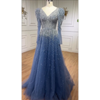 Green Mermaid Elegant Beaded Evening Dress Gown with Skirt Sleeves LA71762