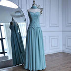 Classy Sage Green   A-Line Chiffon Evening Dress LA73073
