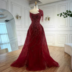 Luxury Green Evening Dress with Overskirt LA72979