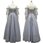 Robe de soirée de luxe style arabe gris, coupe trapèze, à lacets et perles, pour femme, tenue de mariage, modèle Dubaï, 2025, LA72256 