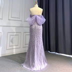 Blue High Split Mermaid Evening Dresses Gowns 2025 Beaded Elegant Luxury For Woman Party LA71595