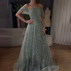 Vestidos de noche corte A con diseño de perlas color nude y cuentas, estilo árabe saudí, para ocasiones formales LA72738 