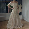 Vestidos de noche corte A con diseño de perlas color nude y cuentas, estilo árabe saudí, para ocasiones formales LA72738 
