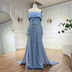 Luxury Tassel Lilac Off Shoulder Evening Dress with Cape LA72374