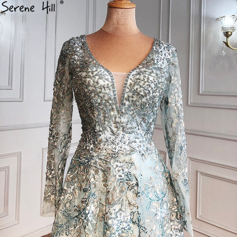 Robe de soirée élégante à manches longues style arabe, grande taille, Dubaï, LA71026