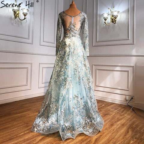 Robe de soirée élégante à manches longues style arabe, grande taille, Dubaï, LA71026