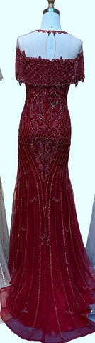 Vestidos de noche de lujo estilo sirena color piel para mujer 2025, vestido formal de Dubái con lentejuelas de diamante LA70519 