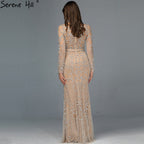 SERNE HILL Dubai  Luxury  Muslim Tassel Beading Long Evening Dresses Party Formal Gowns  For  Woman 2025 Plus Size LA60707