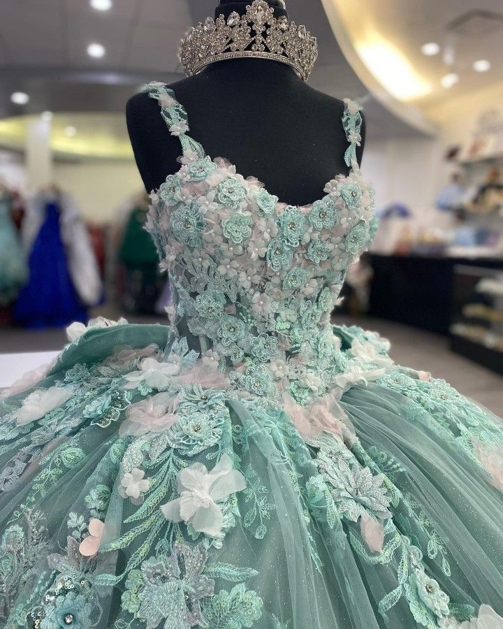 Vestido de gala con flores 3D glamuroso, vestido de princesa, vestido para quinceañera Y2320