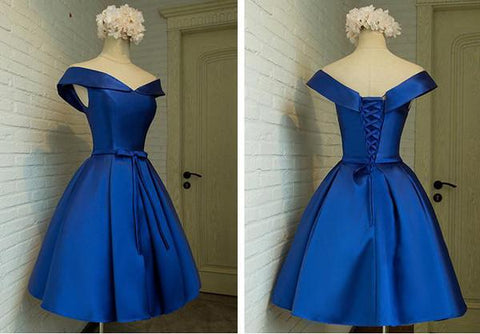 Vestido sencillo de fiesta sin mangas, corte en A, hombros descubiertos, satén, para baile de bienvenida.