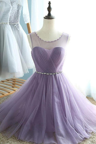 Simple Sheer A-line Sweetheart Lace Up Pleats Homecoming Dresses