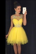 Tulle See Through Sweetheart Sequins Layers Cheap Homecoming Dresses