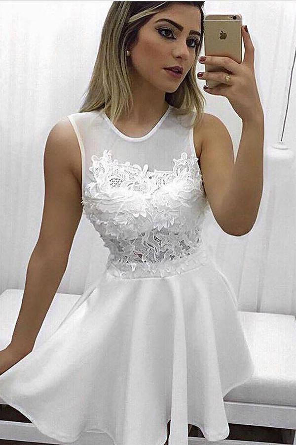 Vestido de fiesta de corte A con espalda transparente, vestidos de fiesta con apliques