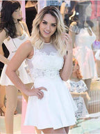 Vestido de fiesta de corte A con espalda transparente, vestidos de fiesta con apliques
