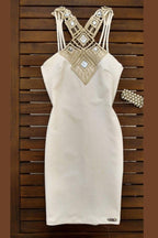 Halter Strapless Satin Tie Back Cheap Homecoming Dresses online