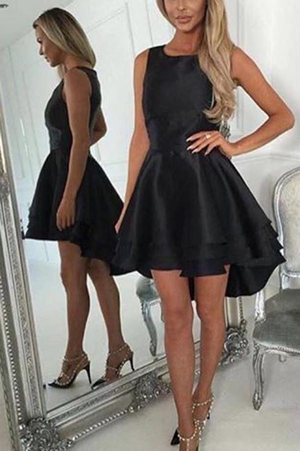 Vestido corto asimétrico para baile de graduación, vestido económico sin mangas para fiesta de bienvenida, vestido de fiesta