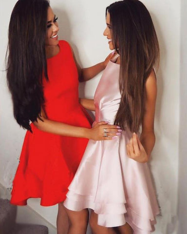 Robe de bal courte asymétrique, robe de soirée sans manches et pas chère, robe de cocktail