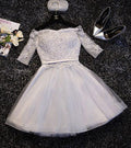 Lindo vestido de fiesta de bienvenida de tul corte A con encaje, vestido corto de graduación en línea 