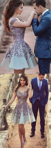 Robes de bal de fin d'année charmantes pour jeunes filles, robes de bal courtes et abordables avec appliques 