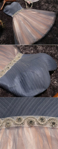 Robes de bal simples en tulle coupe trapèze, robes de bal courtes et pas chères pour filles