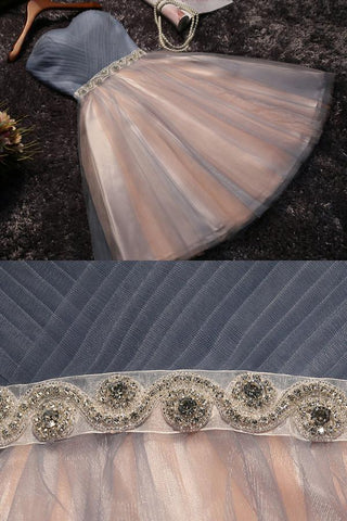 Robes de bal simples en tulle coupe trapèze, robes de bal courtes et pas chères pour filles