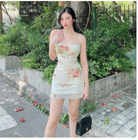 Vestido floral de tirantes finos, conjunto de vestido, mini vestido de fiesta Y689