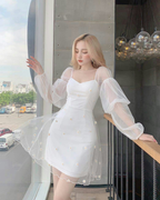 Ravissante robe fourreau blanche pour bal de fin d'année, robe de soirée blanche Y2179