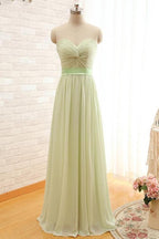 Chiffon Sweetheart Floor Length Long Prom Dresses, Evening Dresses