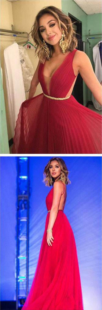 Chiffon A-line Hot pink Prom Dresses, Evening Dresses, Formal Dresses