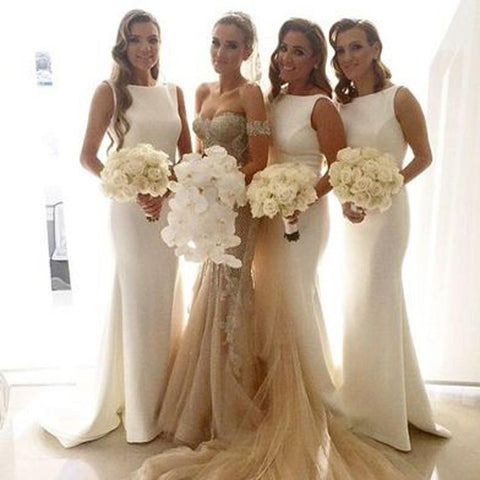 Mermaid Simple Long Wedding Party Dresses, Bridesmaid Dresses