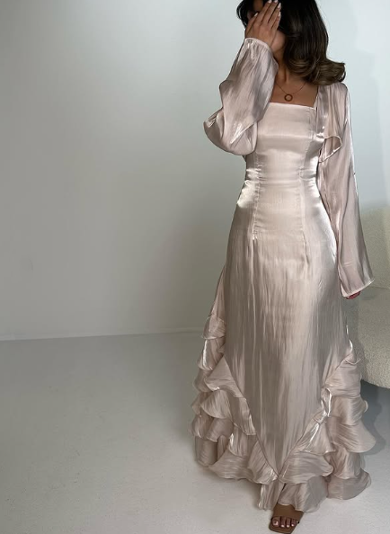 Robe de bal vintage à volants plissés, robe de soirée longue Y4595