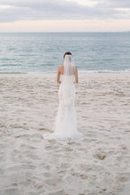 Baoleely White Lace Mermaid Sweetheart Off Shoulder Beach Wedding Dresses, MW222