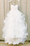 Baoleely White Simple Spaghetti Straps Sweetheart Cheap wedding Dresses, MW219