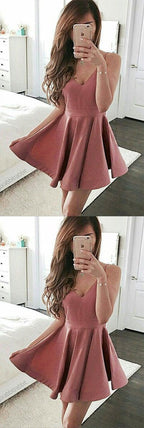 Cute Blush A line Homecoming Dress, Party Dresses, Short Prom Dress