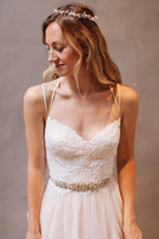 Baoleely Simple Spaghetti Straps A-Line Tulle Open Back Wedding Dresses online, MW253