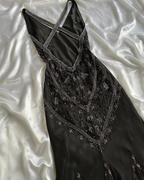 Black Chiffon Beaded Evening Dress Classy Backless Mermaid Prom Dress Y8297