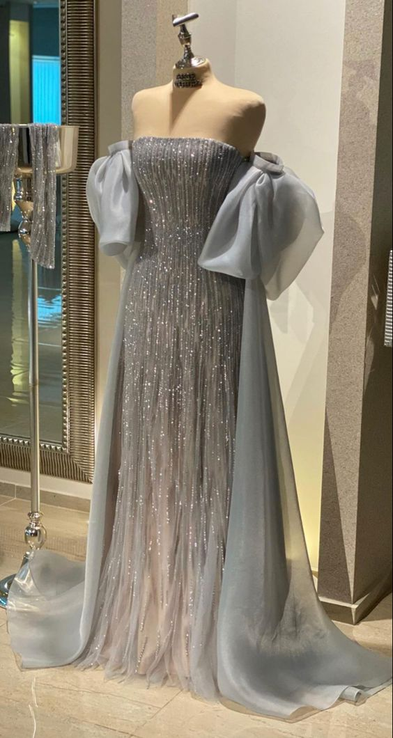 Robe de bal bustier en tulle bleu poudré, longueur au sol, pour une occasion spéciale Y4910