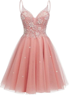 Vestidos de fiesta de tul brillante para adolescentes, minivestido de cóctel Y2411