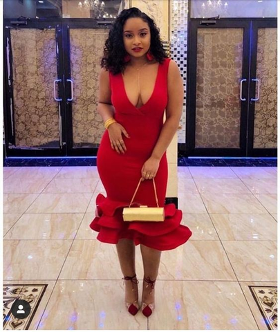 Robe de soirée rouge romantique sans manches Y5645