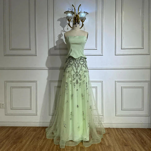 Vestido de noche árabe de lujo, elegante, para bodas y fiestas formales LA72809