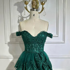 Vestidos de noche árabes negros con abertura alta, tirantes finos, corte en A, encaje y cuentas, para mujer, ideales para bodas y fiestas (LA72586) 