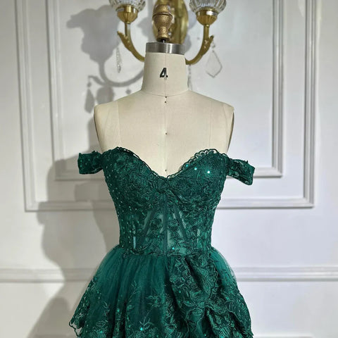 Arabic Black High Split Spaghetti Strap A Line Lace Beaded  Evening Dresses Gowns For Women Wedding Party LA72586